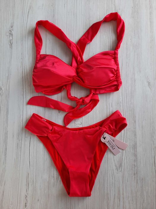 Красный купальник Victoria's secret бандо пуш-ап 80В 80С 85А варианты