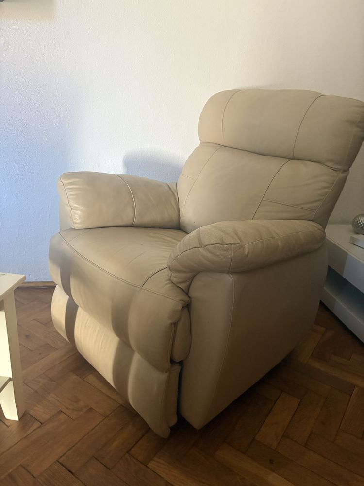 Komplet wypoczynkowy skorzany