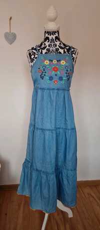 Sukienka długa niebieska George roz.S(11-12 lat,146-152cm)