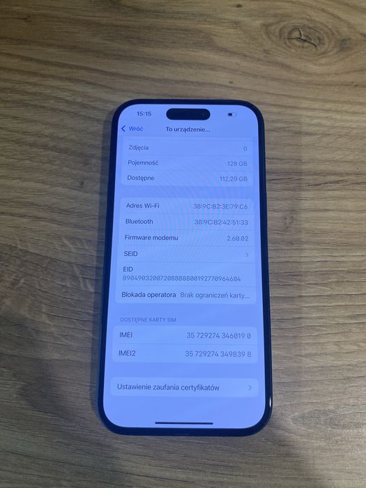 Iphone 15! 98% bateria! Fv!