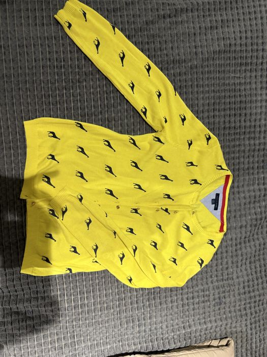 Кардиган жовтий tommy hilfiger з принтом жирафи L