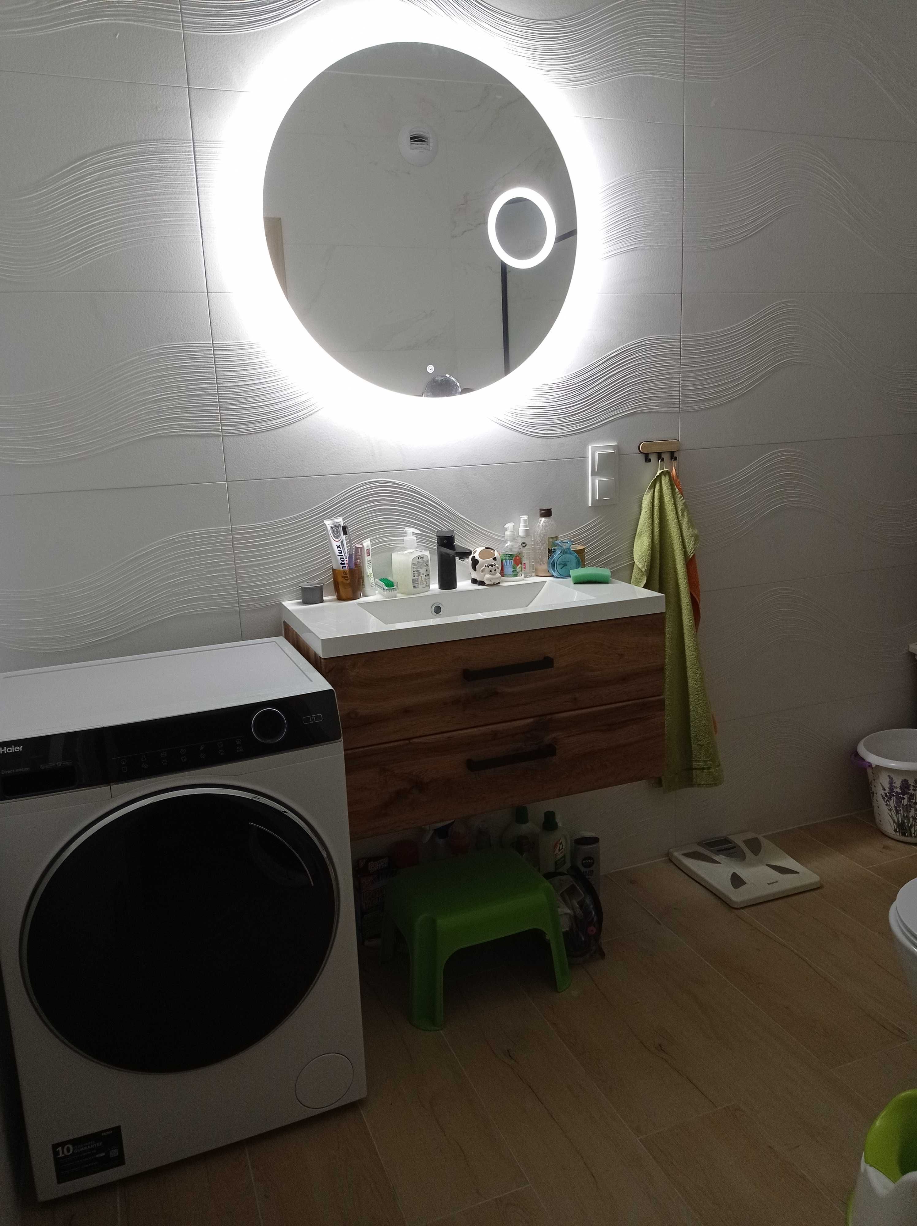 Podświetlane LED lustro łazienkowe okrągłe 80 cm