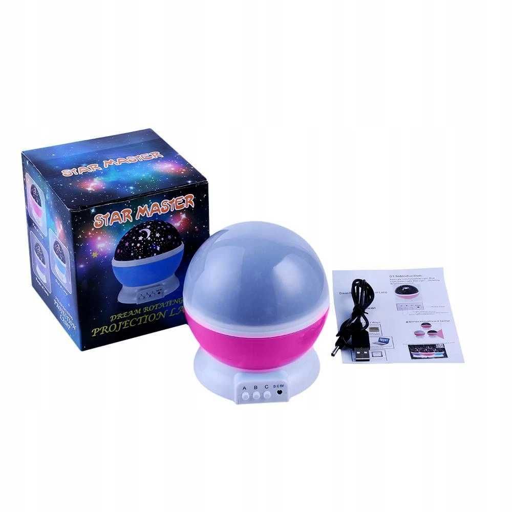 Projektor gwiazd nieba, księżyca, Lampka nocna baterie lub USB.