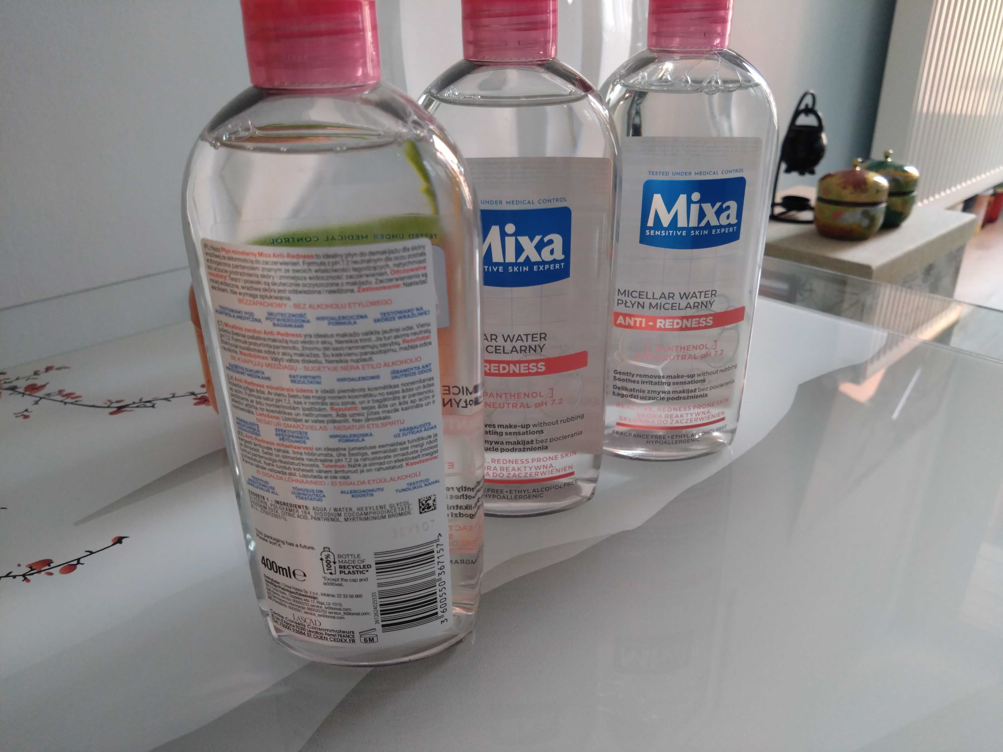 Mixa - Płyn Micelarny Przeciw Zaczerwienieniom 400 ml (3 szt.)