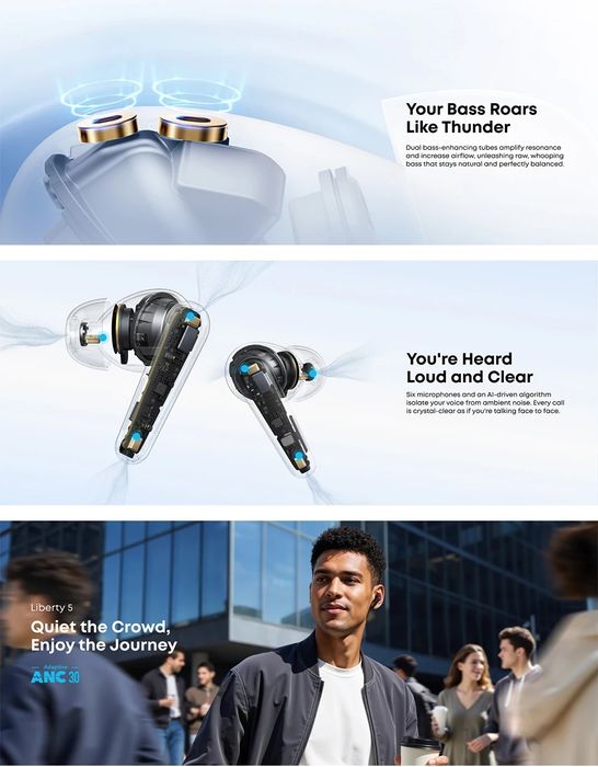 Anker Soundcore Liberty 5 Bluetooth 5.4/ANC 3.0/LDAC/HI-RES/Dolby Audi