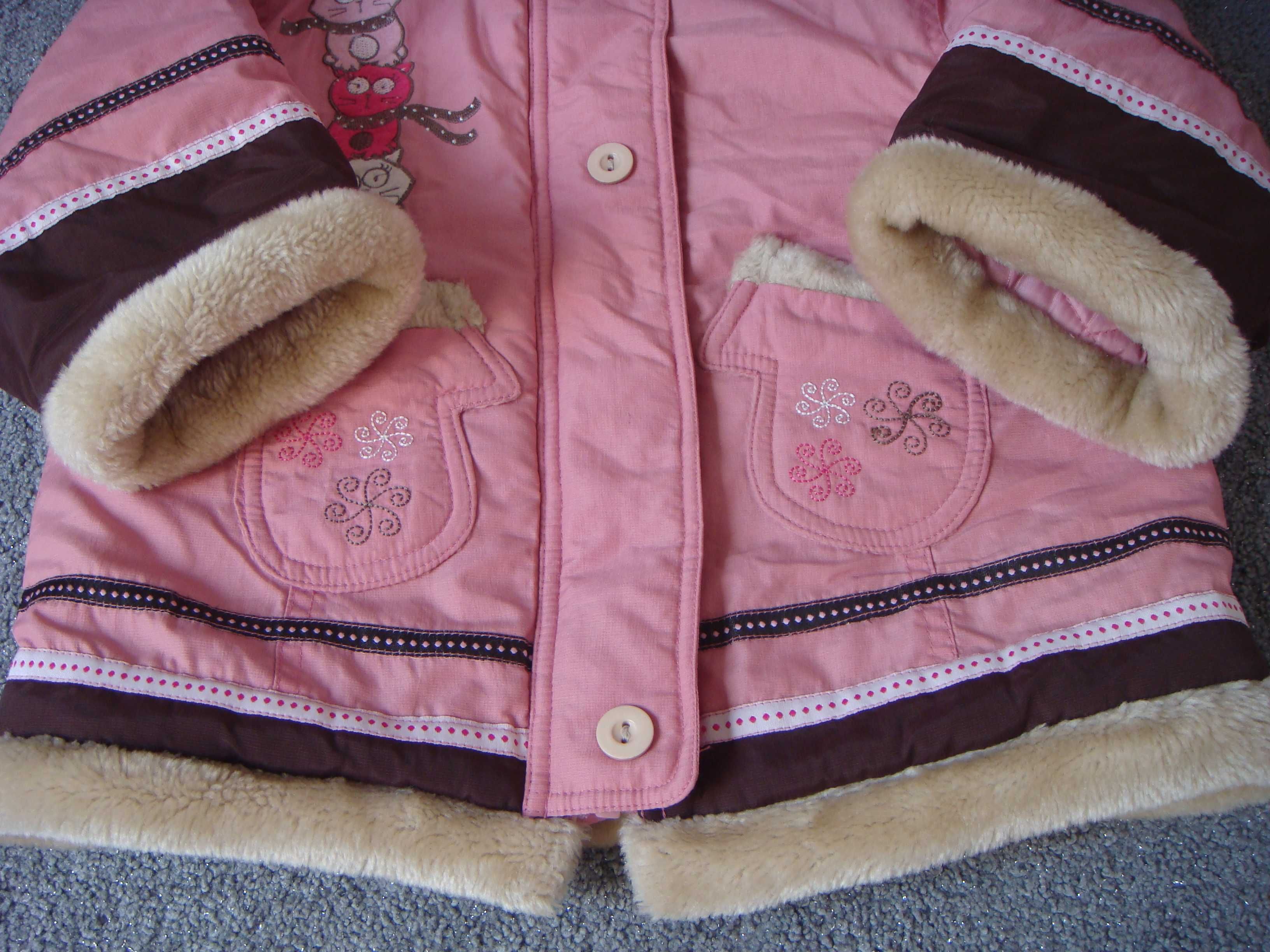 kurtka z kotkami Coolclub odpinany kaptur roz.98 - jak nowa