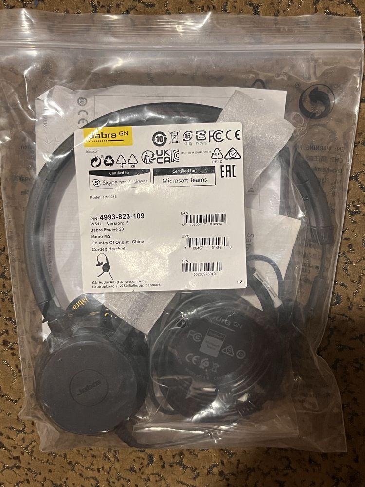 Jabra Evolve 20 Stereo mono MS