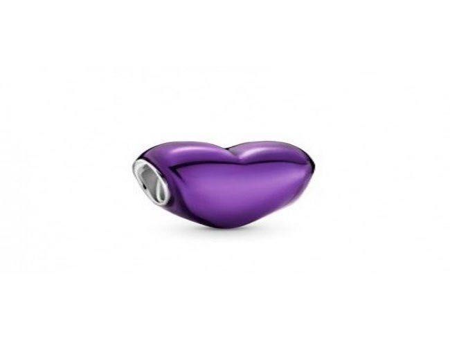 Conta Coração Roxo Pandora em Prata de Lei 925 Nova