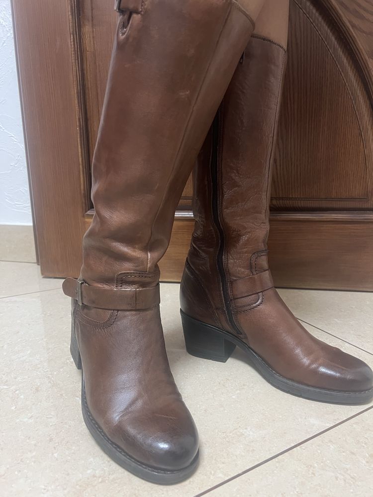 Сапоги ботфорты clarks 40 размер 26,8 см натуральна шкіра, шерсть