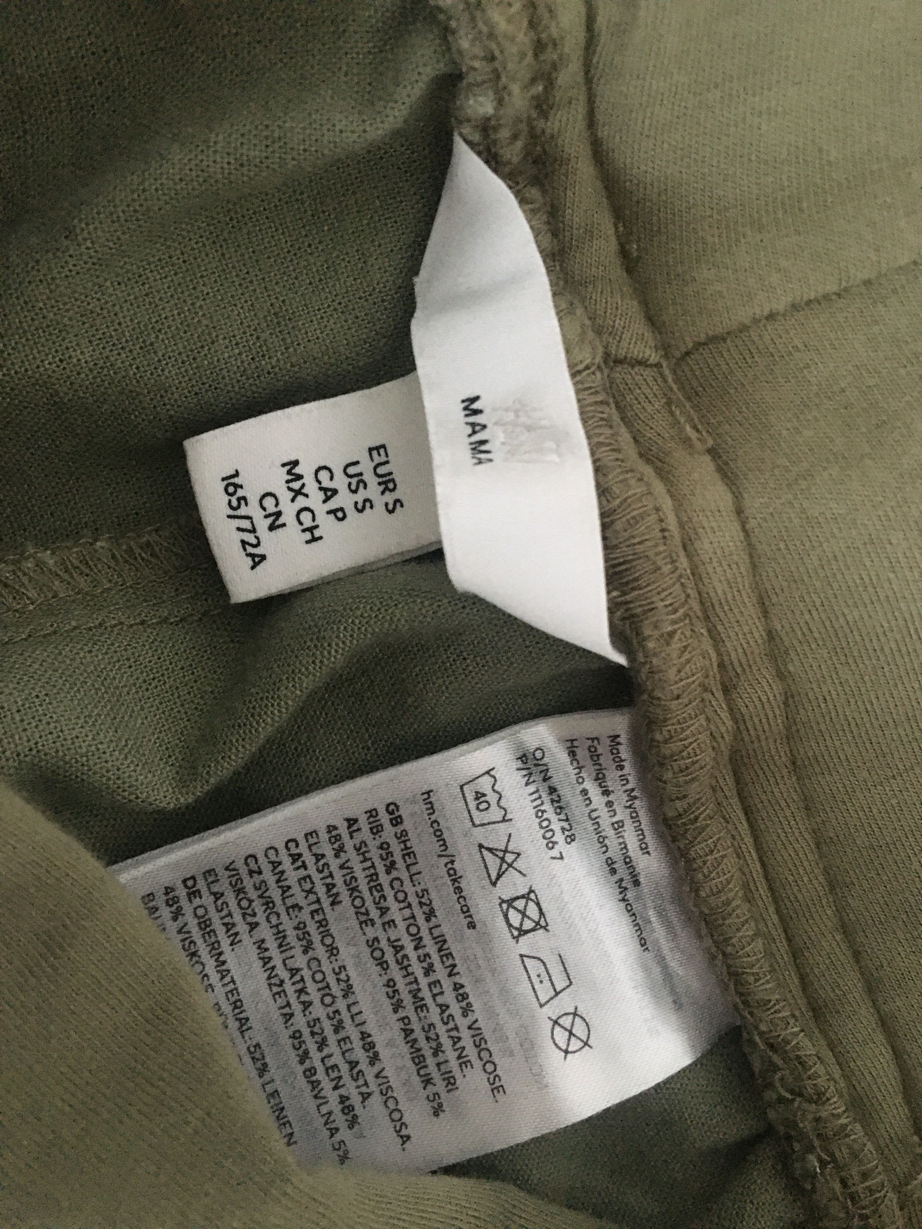 Lniane spodnie ciążowe H&M, S.