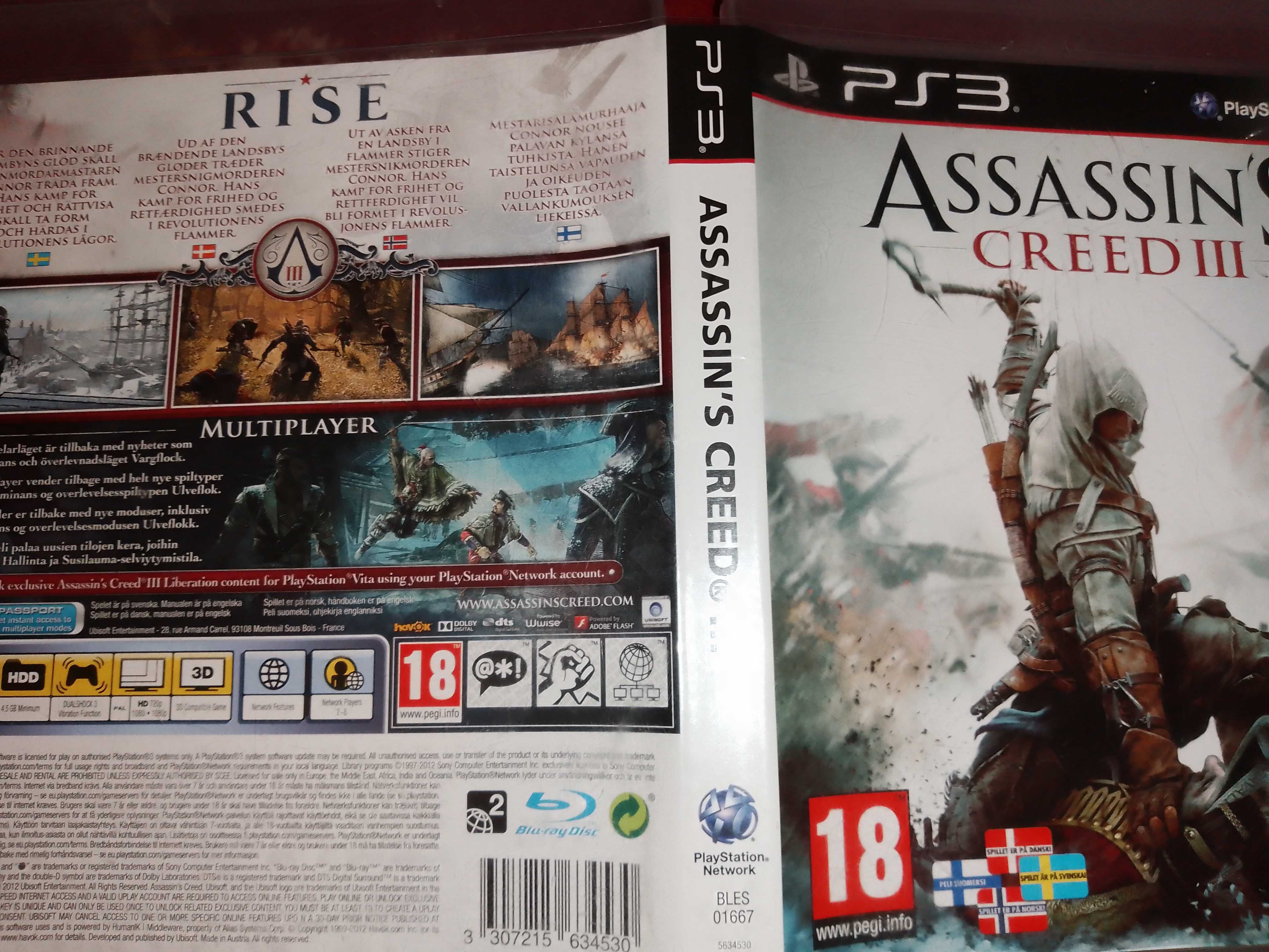 + Assassin's Creed 3 + gra na PS3 PlayStation 3, III