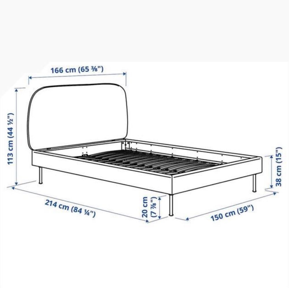 Tapicerowana rama łóżka 140x200 - IKEA