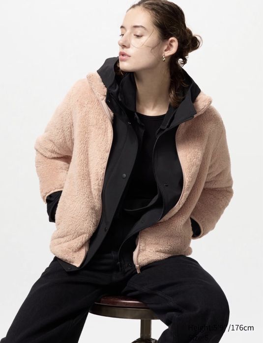 (S, M, L,)М‘яка тепла фліска шерпа Uniqlo fluffy yarn fleece full-zip