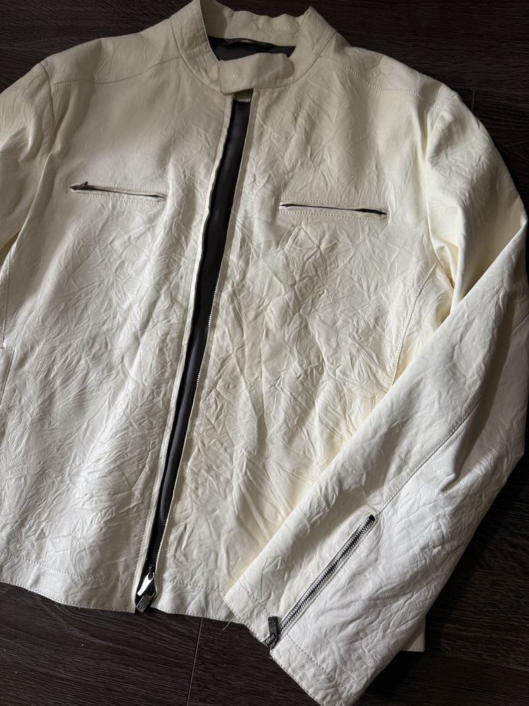 Кожаная куртка Armani мужская lather jaket unisex archive style