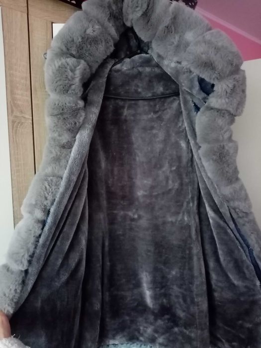 Płaszczyk zimowy, jeansowy xl