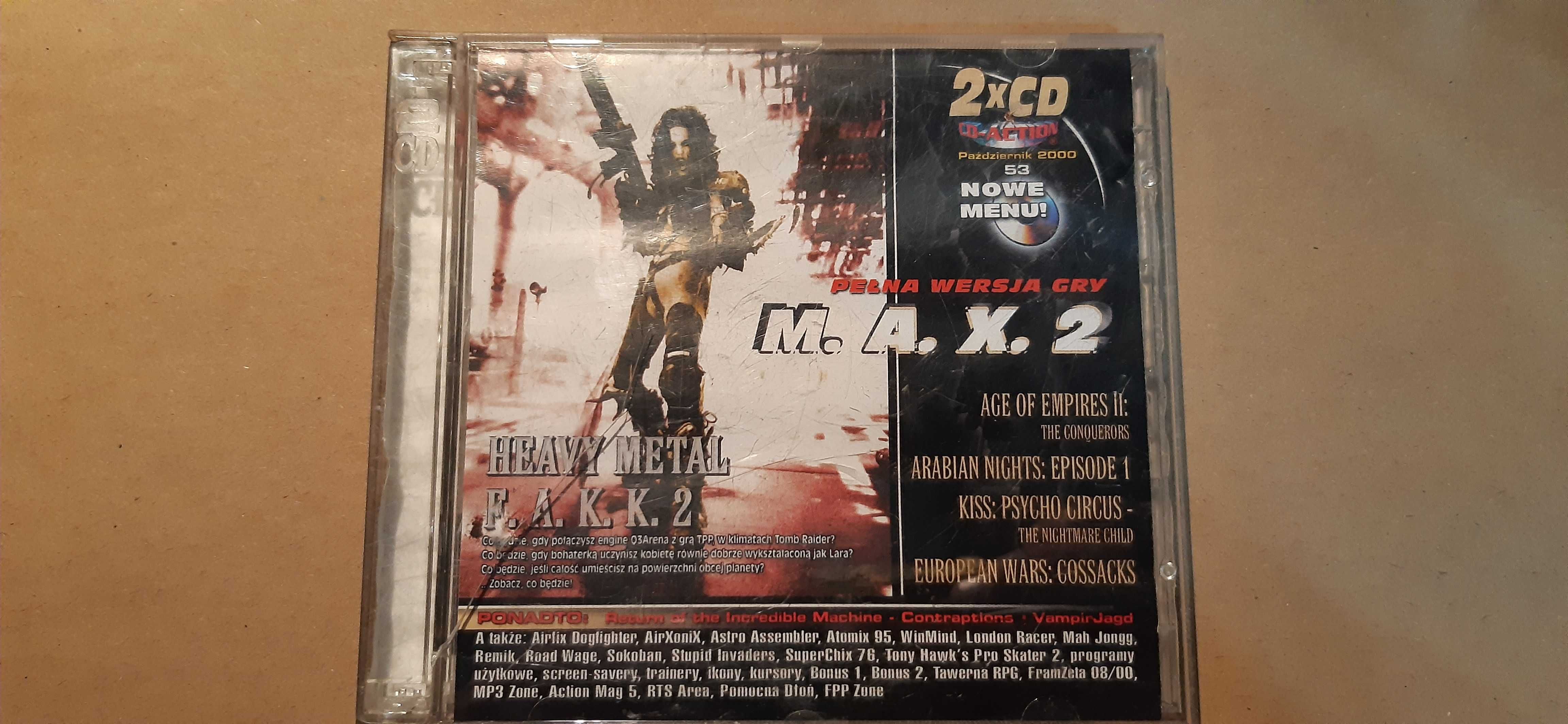 gra pc m.a.x. 2, heavy metal , age of empires cd action 10/2000