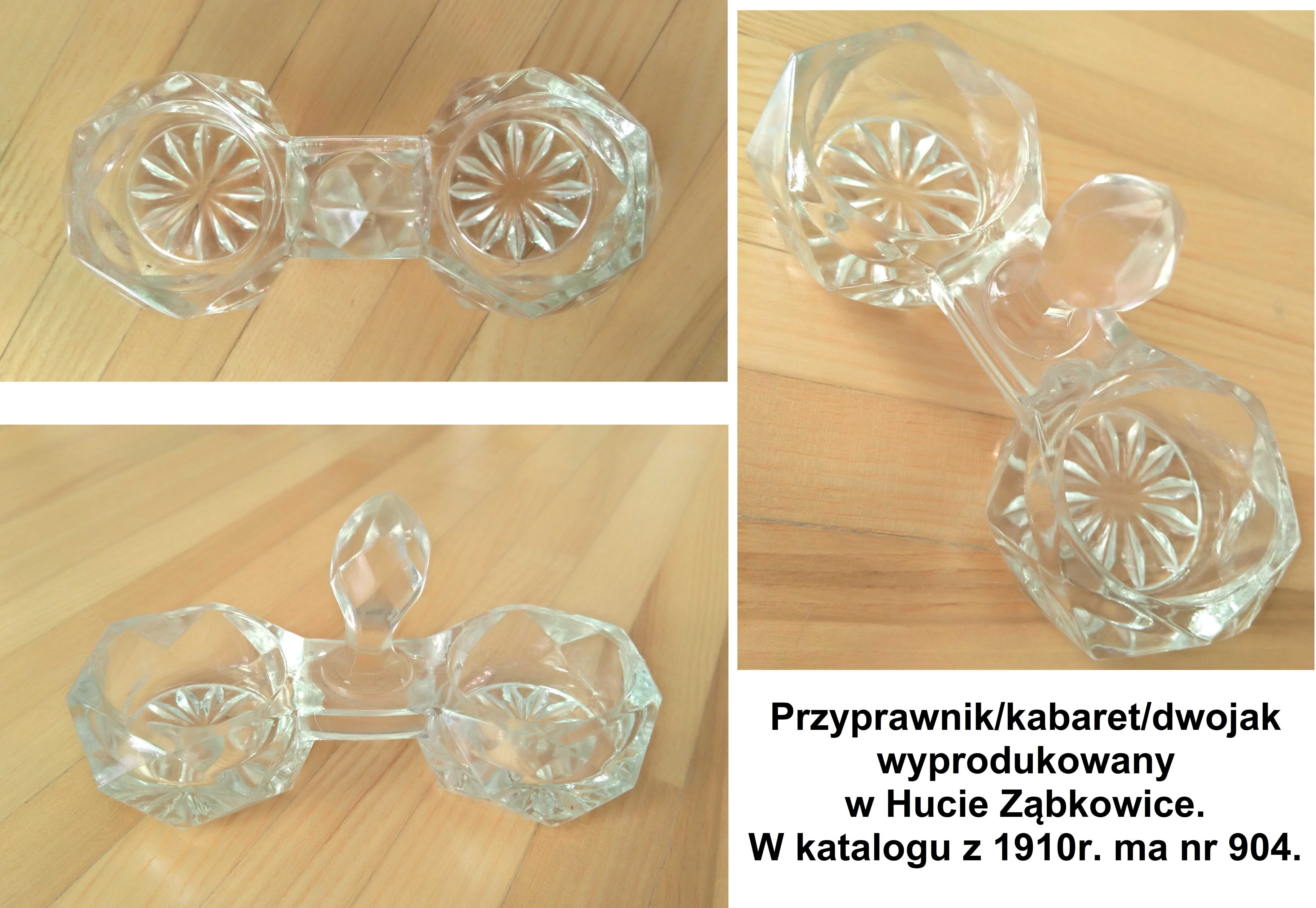 Przyprawnik kabaret dwojak na przyprawy sól pieprz Huta Ząbkowice