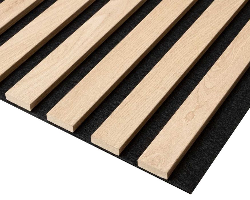 Lamele ścienne akustyczne 275x45 cm na czarnym filcu Dąb Santa
