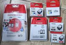 Tusze Canon 545 i  546 czarny i kolor duży zestaw