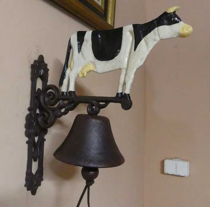 Duży użytkowy DZWON żeliwo żeliwny KROWA dzwonek