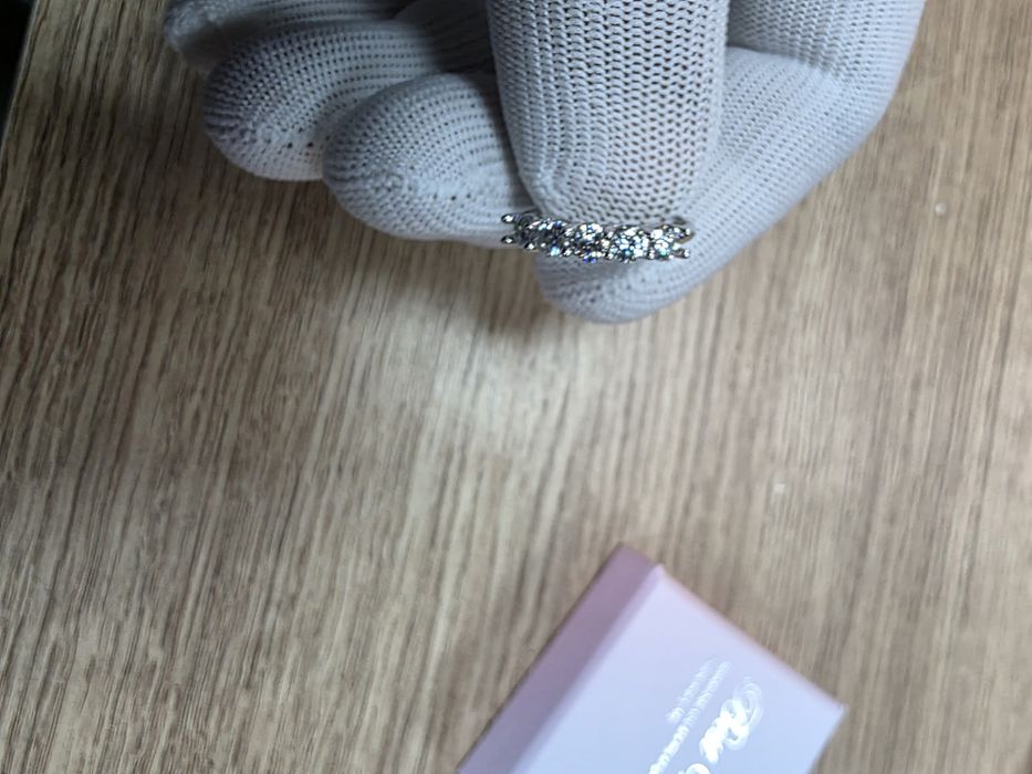 Pierścionek Moissanit 3 CT Princess Srebrny 925