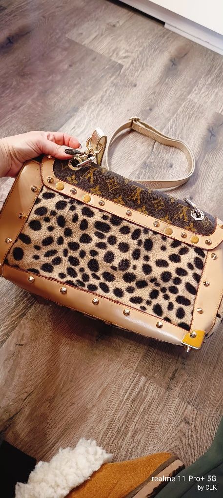 Louis Vuitton duża torebka pasek skóra mega fason