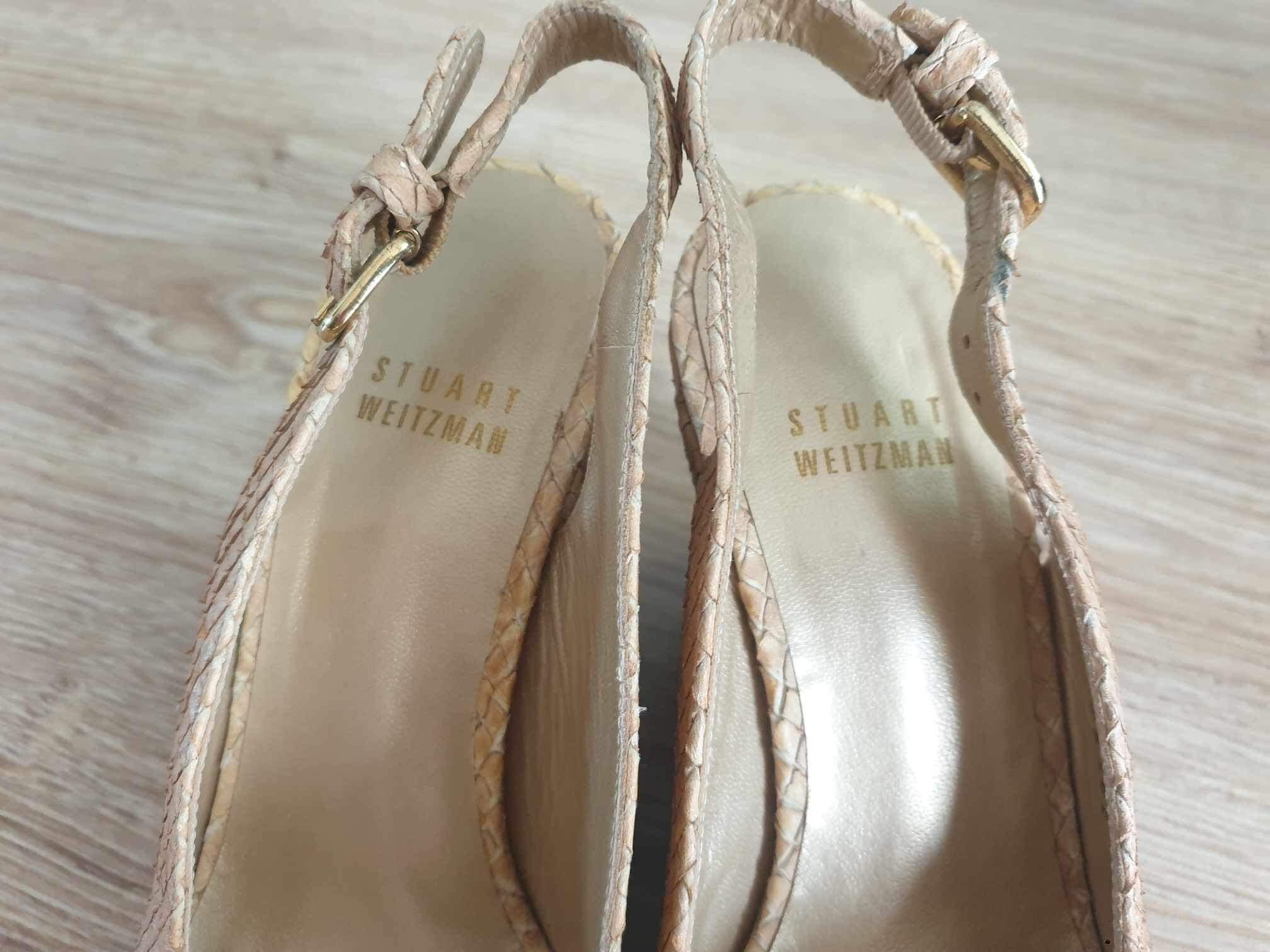 Stuart Weitzman sandały na koturnie 35