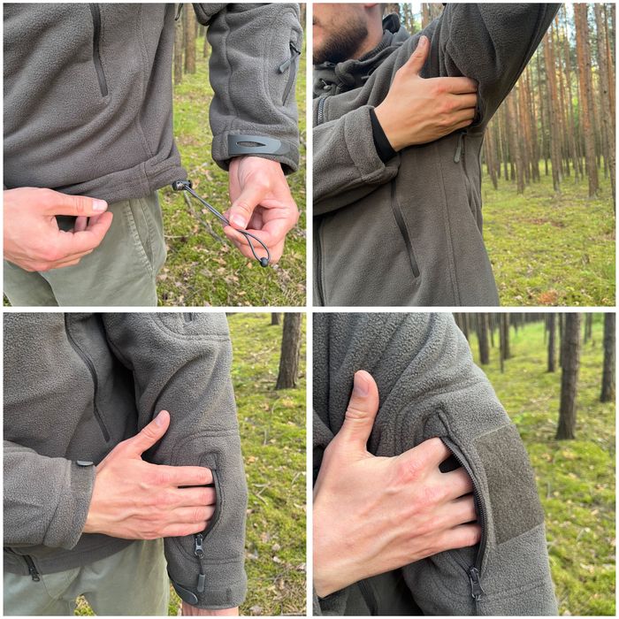 Флісова кофта військова з капюшоном олива фліска  флисовая флиска с