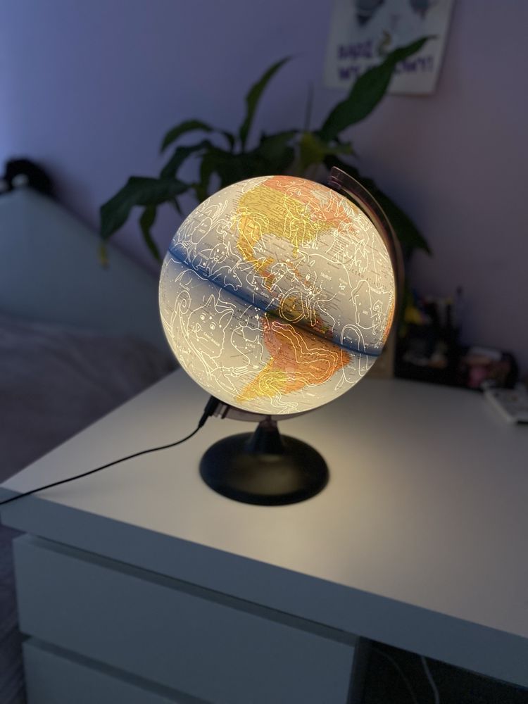 Globus lampka świecąca konstelacje gwiazd