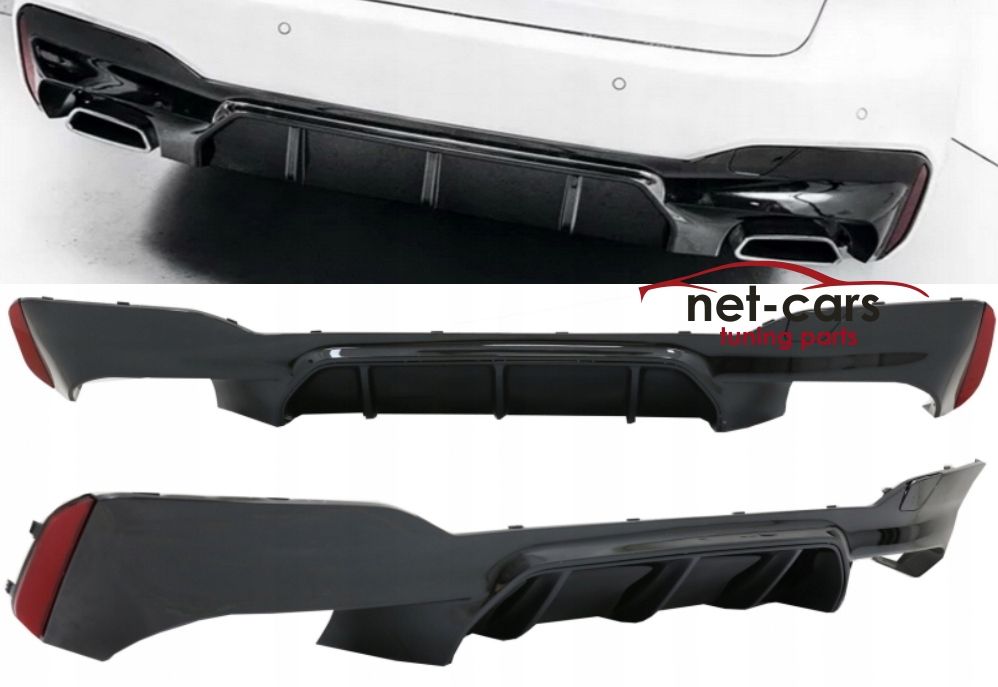 Dyfuzor dokładka spoiler tył BMW G30 G31 Mpakiet wzór M5 czarny mat