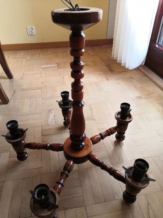 LAMPA wisząca drewniany żyrandol
