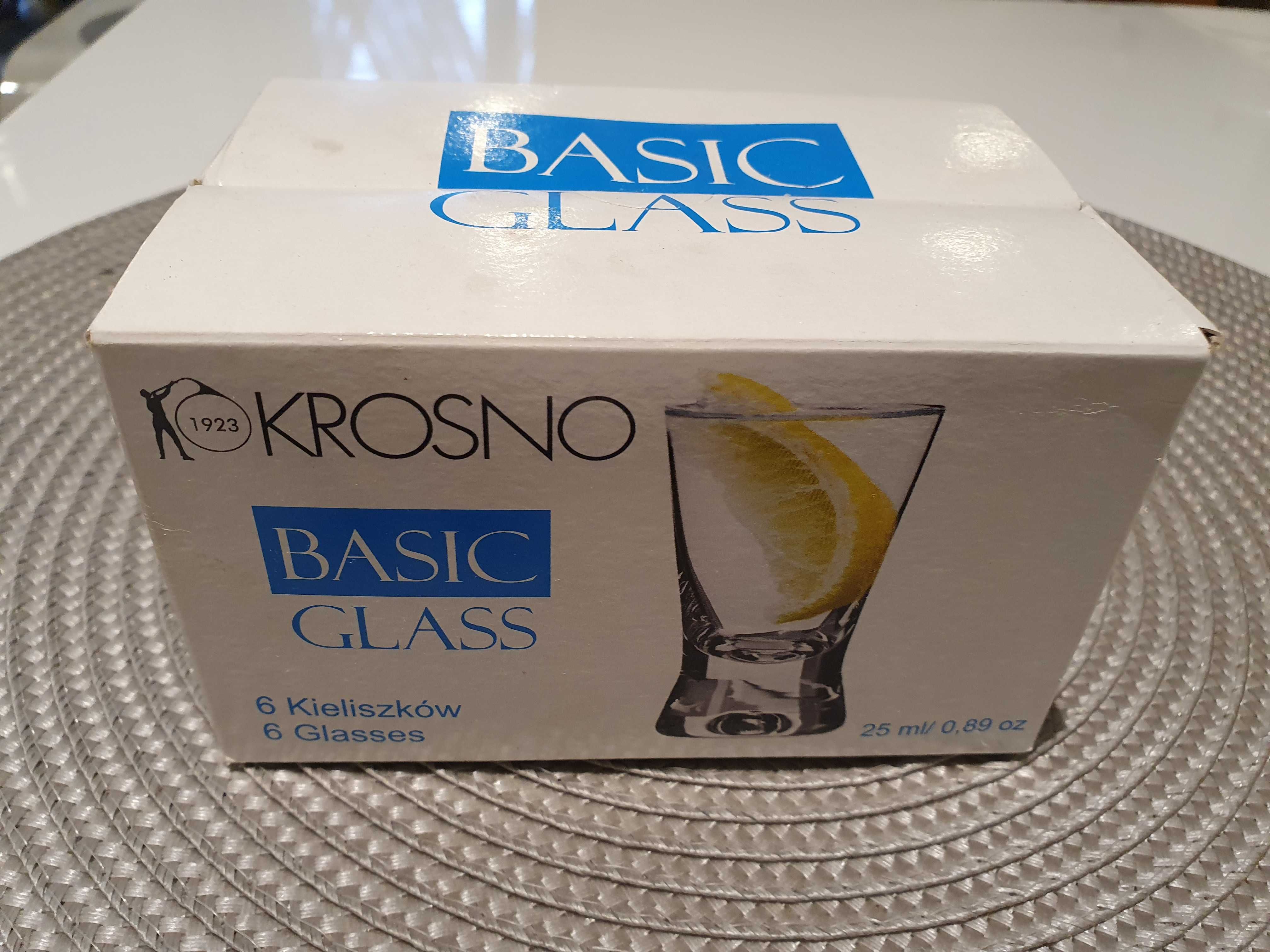 Szklane kieliszki do wódki Krosno Basic 25 ml nowe