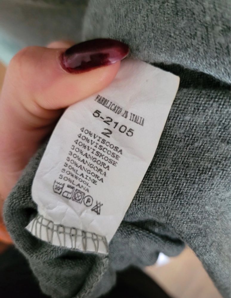 Sweterkowa sukienka z falbankami dzianinowa Oliwkowa Yours 40 L
