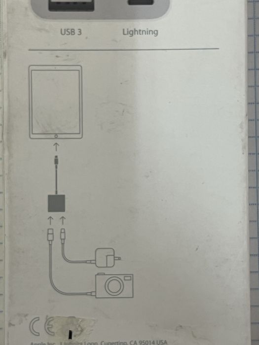 Оригінальний перехідник Lightning to USB 3 Camera Adapter A1619