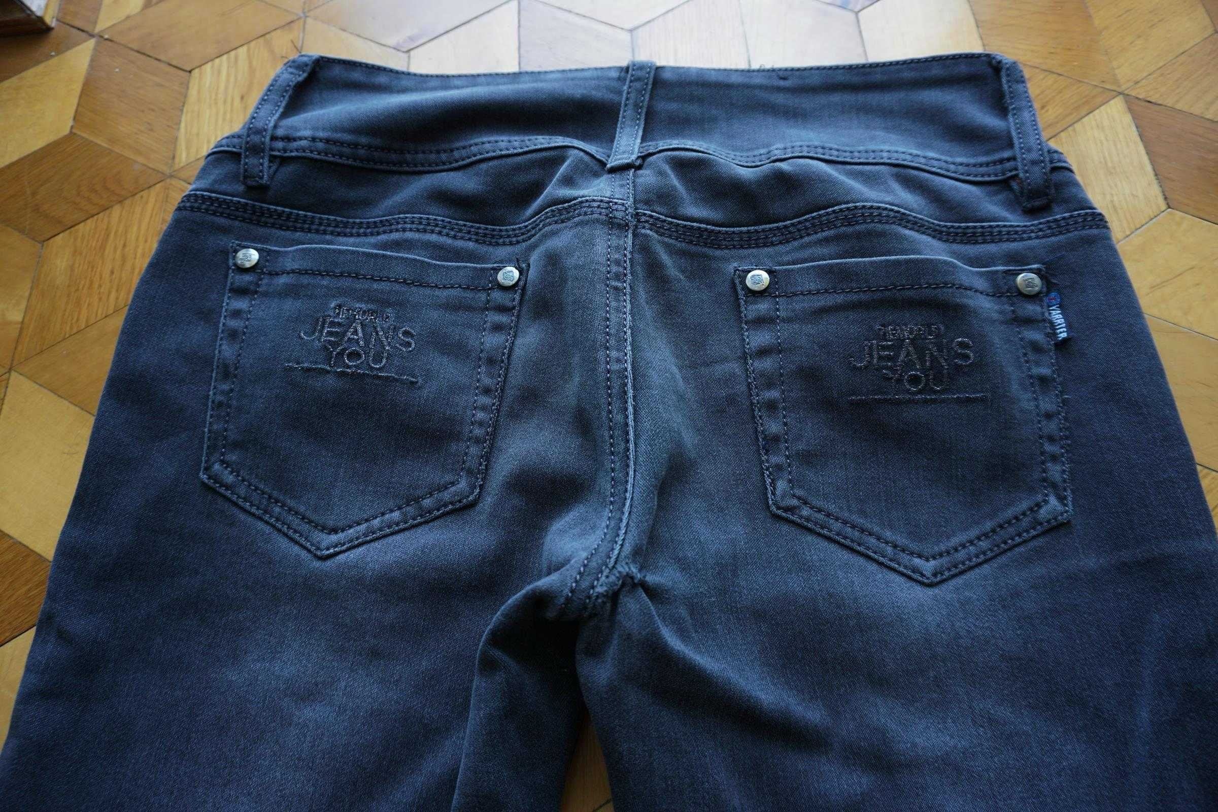 Jeansy dżinsy M 38 czarne ciemne grafitowe rurki proste skinny basic