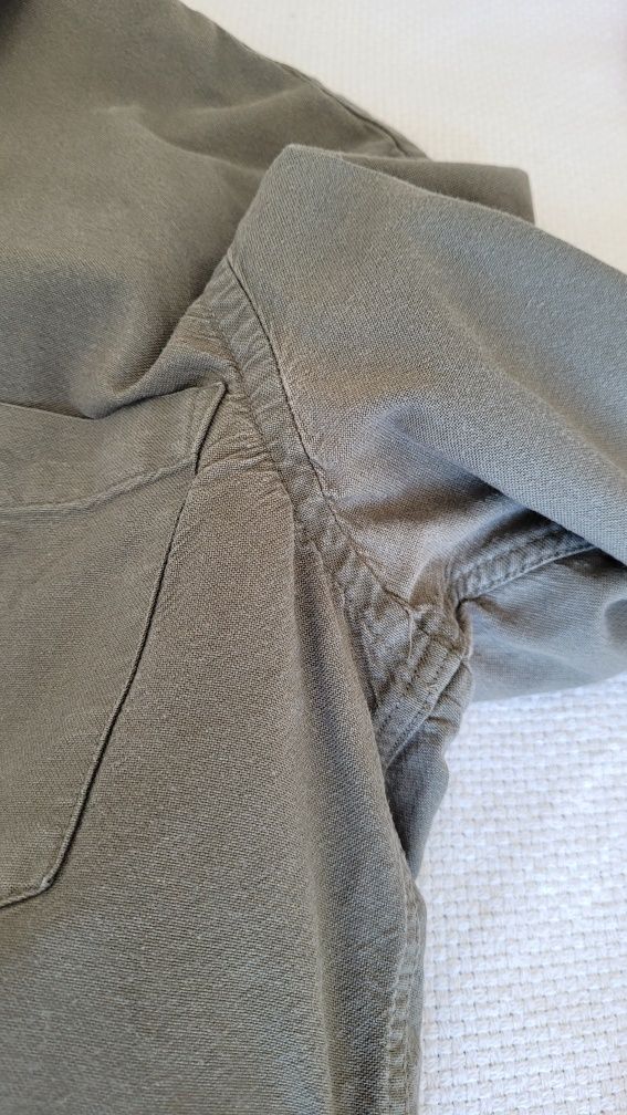 Koszula męska HM S khaki długi rękaw regular fit
