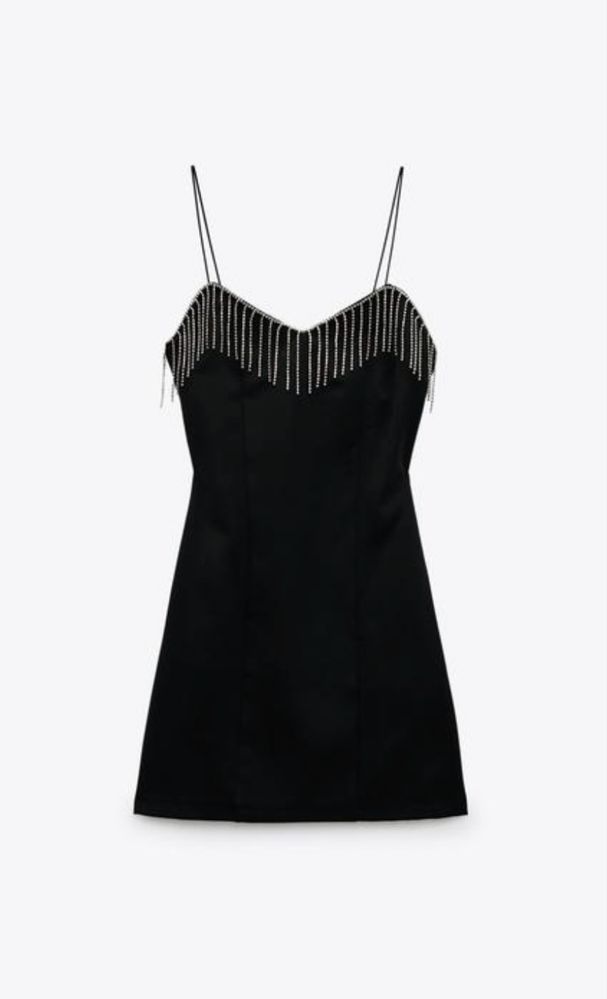 Платье Zara черное со стразами
