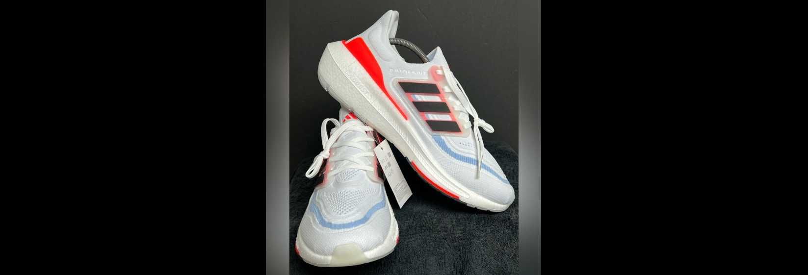 adidasUltraBoostLightWhiteBlackSolarRed r.39