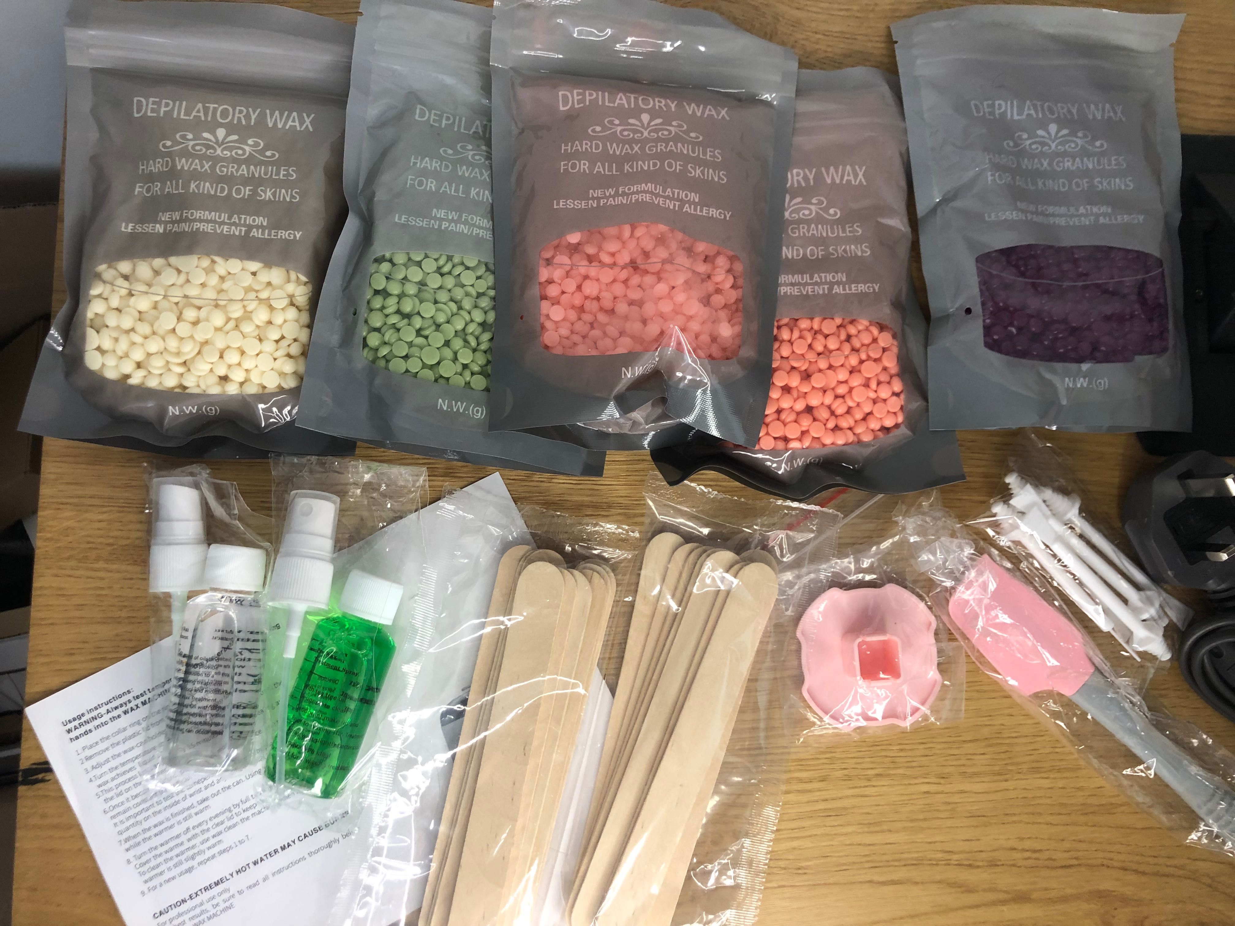 Podgrzewacz WOSKU +Twardy wosk 500g +20 patyczków depilacji nóg Zestaw