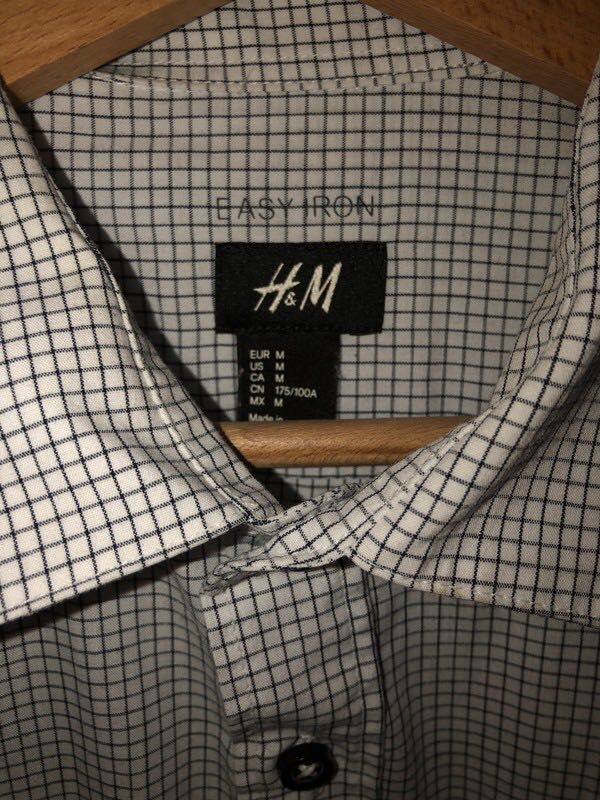 Męska koszula w kratkę długi rękaw krata M H&M
