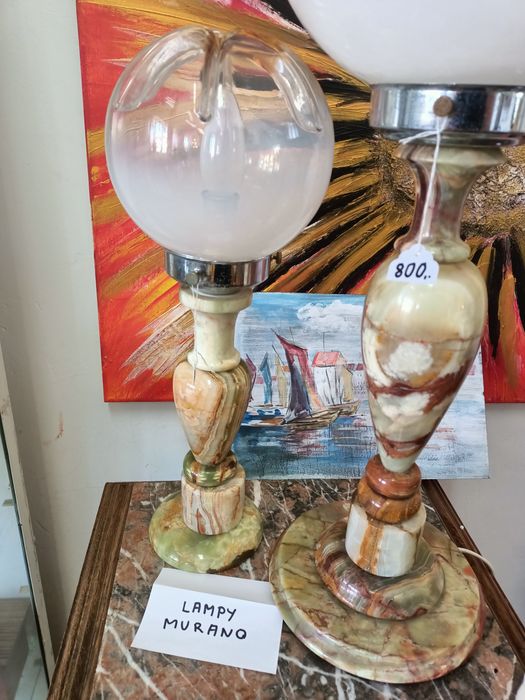 Dwie duże lampy Murano