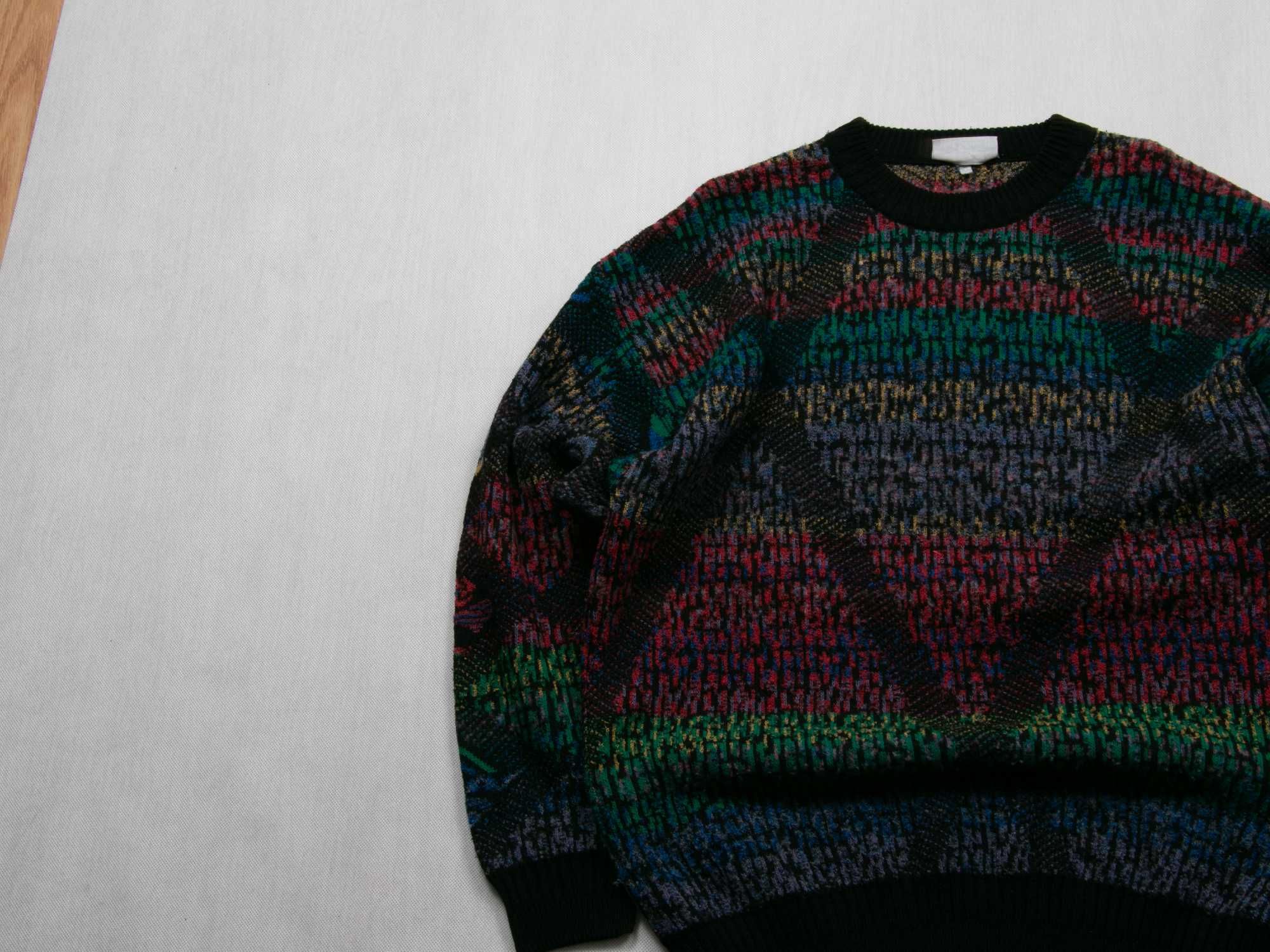 Sweter vintage moherowy we wzory made in Italy M