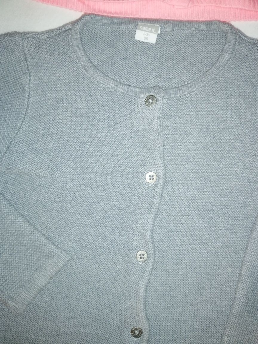 4x r. 116 sweterek rozpinany i koszula dżinsowa lyocell KappAhl nameit