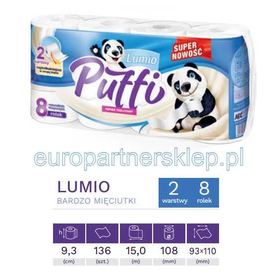 Papier toaletowy *6,59 zł Puffi LUMIO 189 opak (paleta) 100% celuloza*