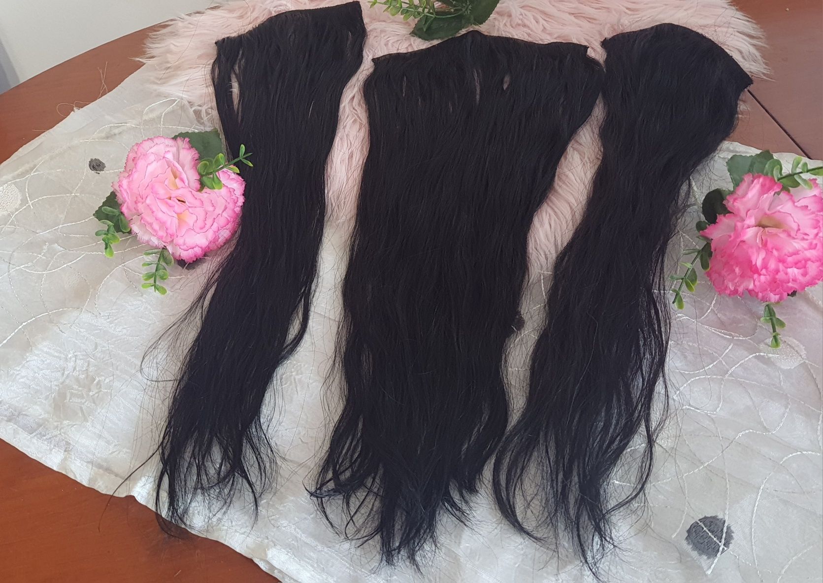 Mega hair tic tac de Cabelo Humano Natural – Liso Molhado, Cor Preto