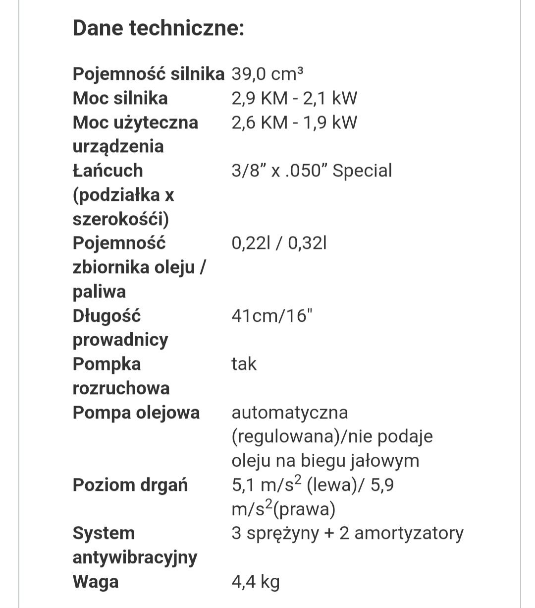 Piła spalinowa Oleo-Mac GS 411 Raty !