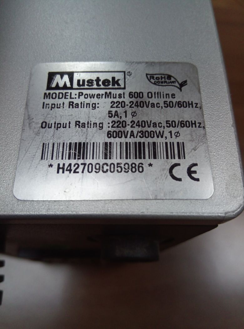 Продам безперебійник Mustek PowerMust 600 в робочому стані.