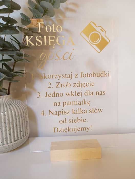 Tabliczka weselna foto księga gości