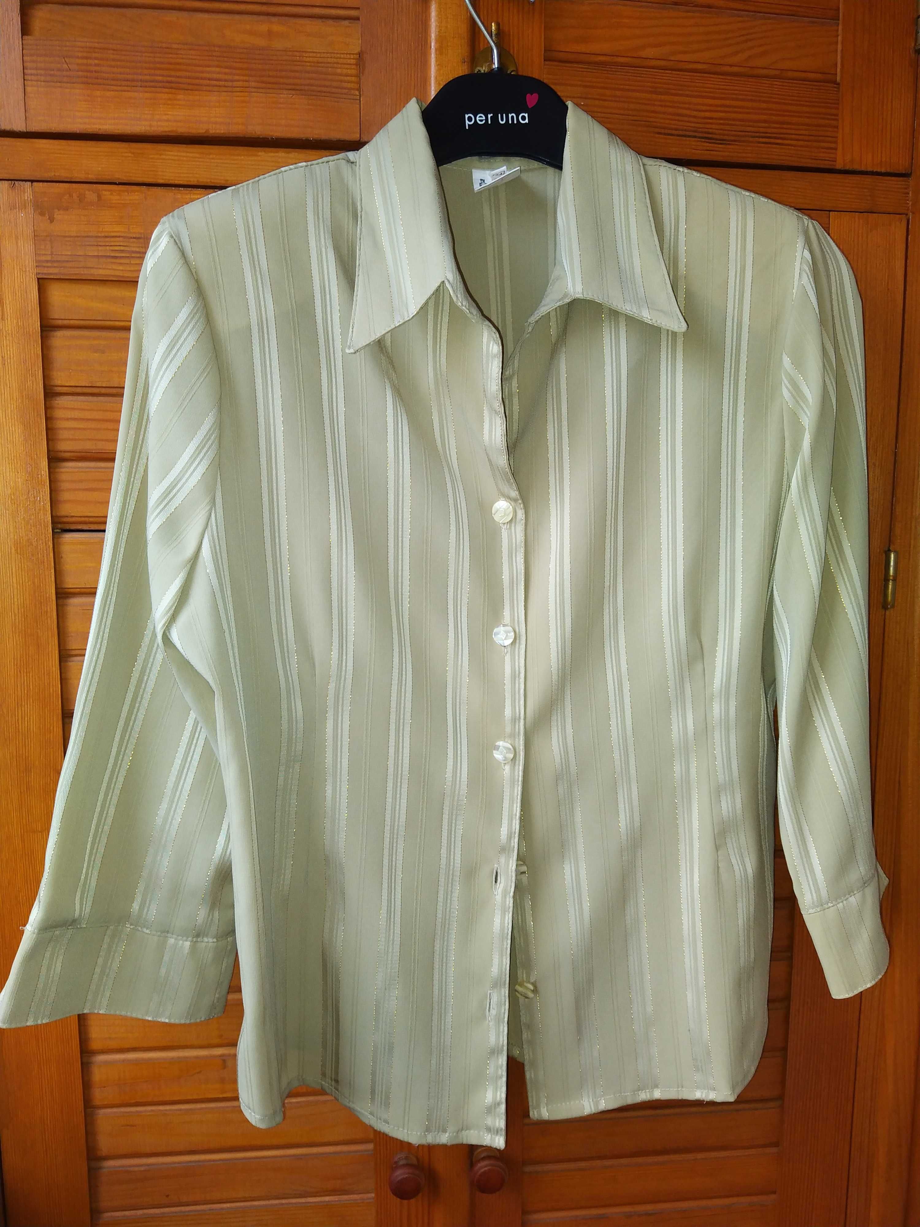 Женская шелковая блузка оливкового цвета. Размер 46-48.