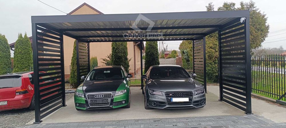 CarPort PREMIUM - wiata samochodowa 6x6 - antracyt   CP116
